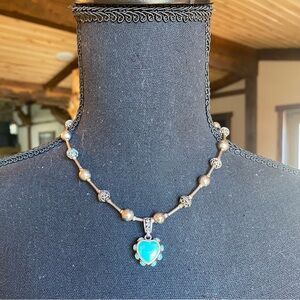 Turquoise Heart Pendant Necklace